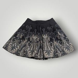 Banana Republic Women’s Petite 6P Black Multi Filigree A-Line Mini Skirt STRETCH